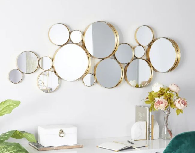 gold bubble decorative wall mirror